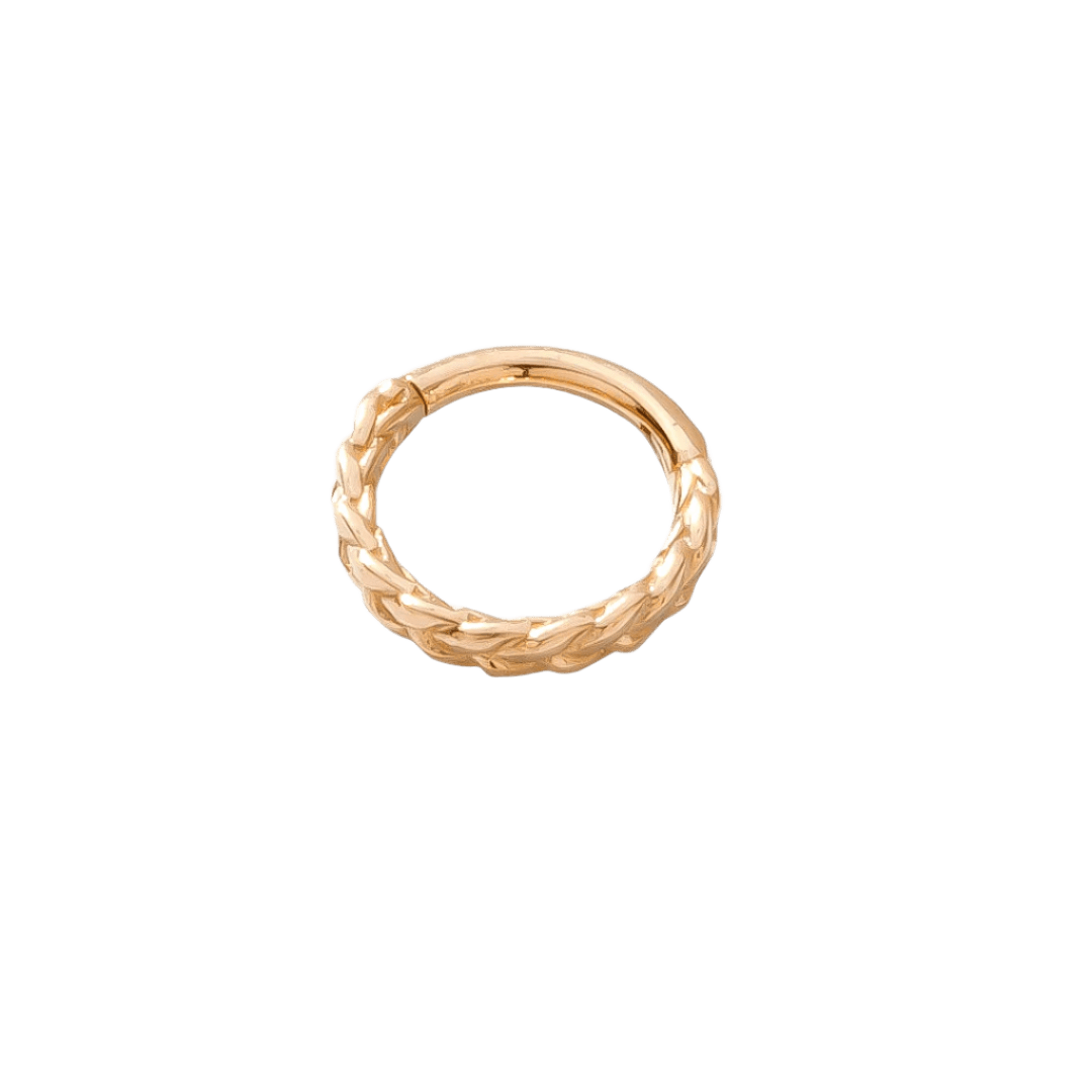 Verona – 14K Gold Braided Clicker Ring - piercing - zone.com