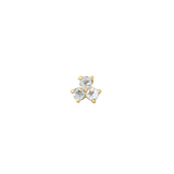 Vida – 14K Gold Three - Stone Cluster Threadless End - piercing - zone.com