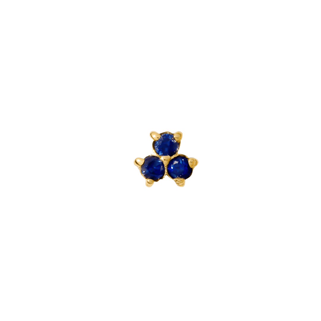 Vida – Birthstone Trio – 14K Gold Threadless End - piercing - zone.com