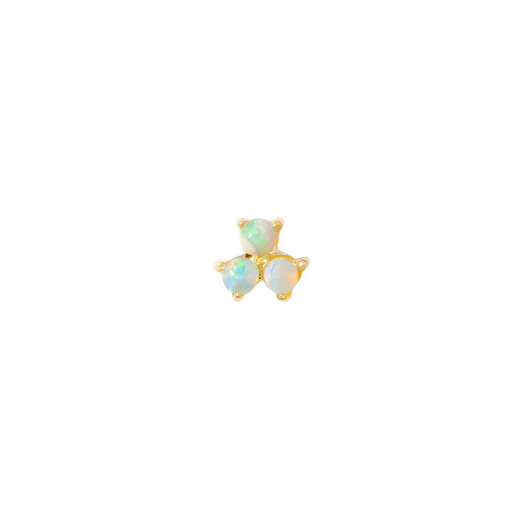 Vida – Birthstone Trio – 14K Gold Threadless End - piercing - zone.com