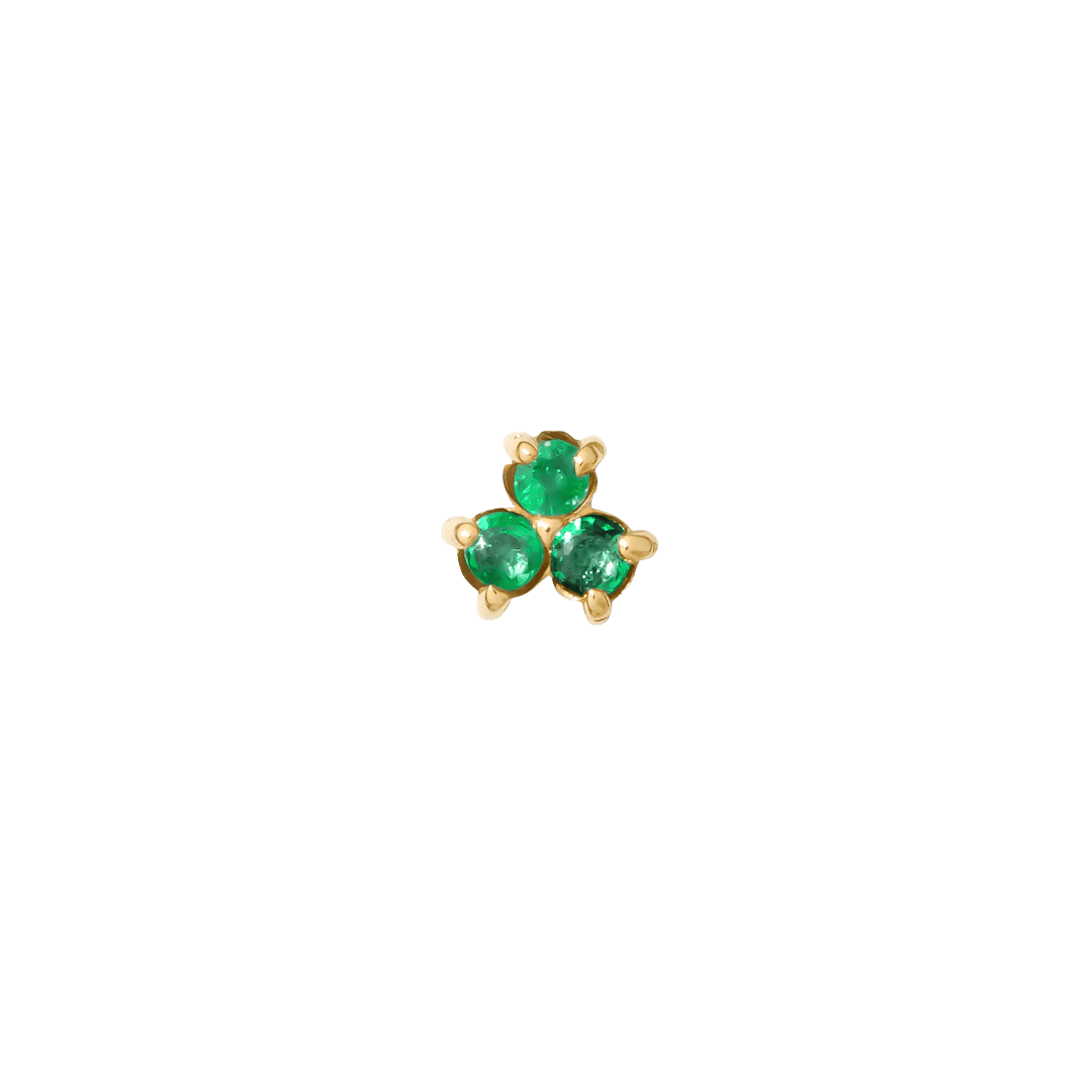 Vida – Birthstone Trio – 14K Gold Threadless End - piercing - zone.com