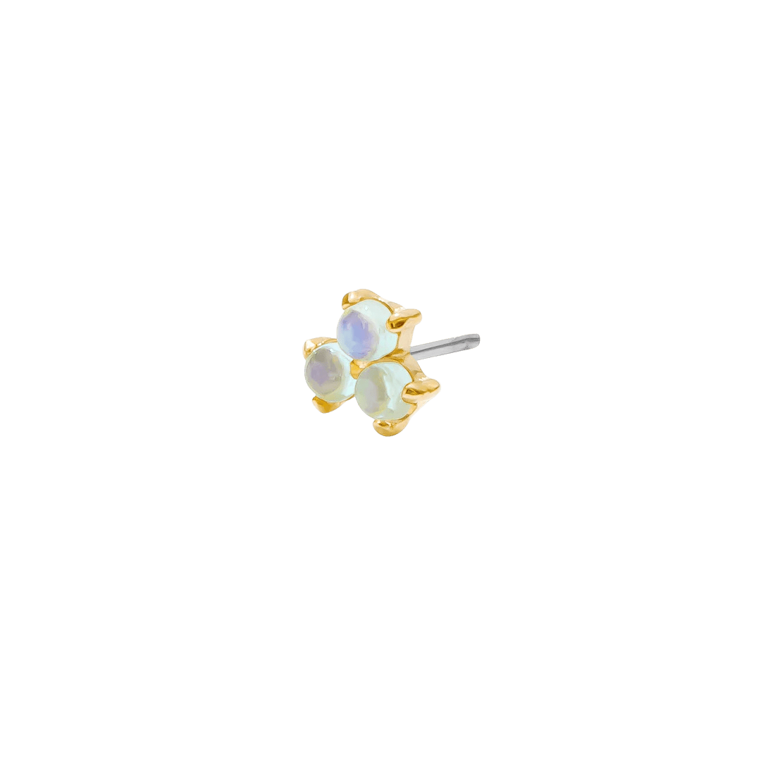 Vida – Birthstone Trio – 14K Gold Threadless End - piercing - zone.com