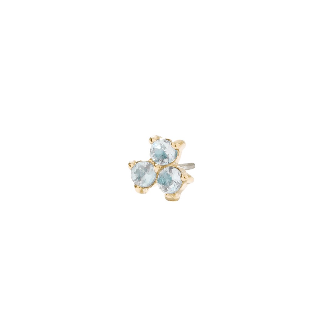 Vida – Birthstone Trio – 14K Gold Threadless End - piercing - zone.com