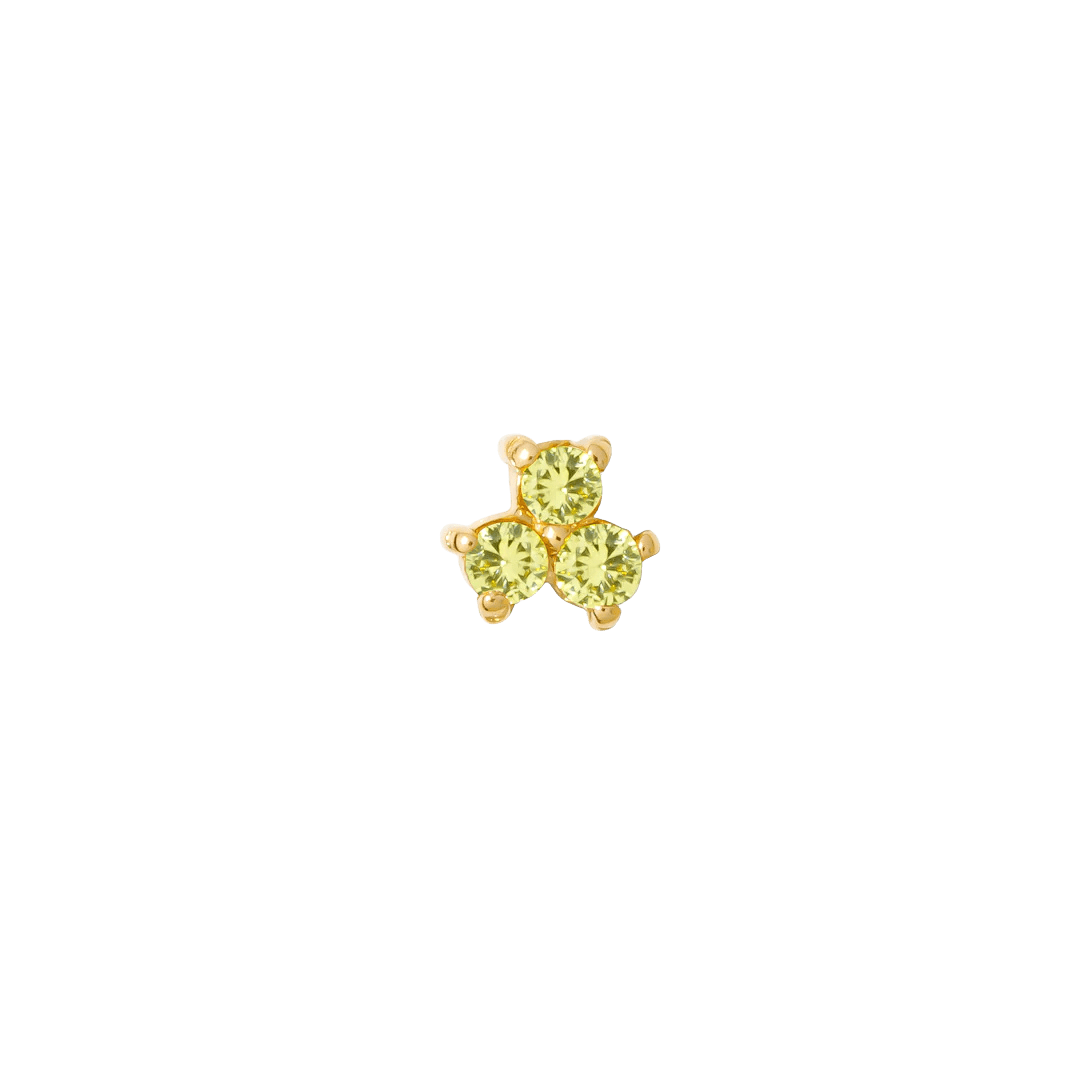 Vida – Birthstone Trio – 14K Gold Threadless End - piercing - zone.com