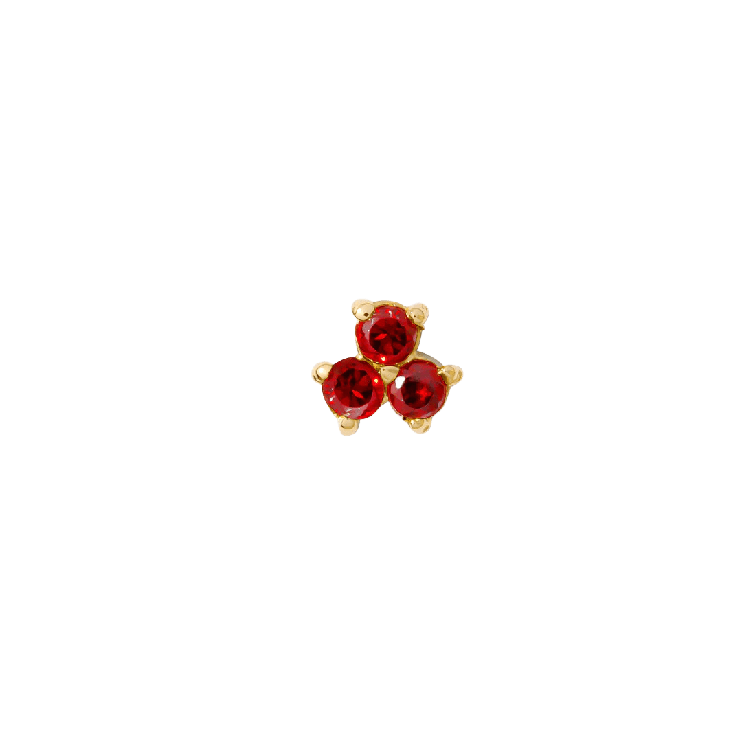 Vida – Birthstone Trio – 14K Gold Threadless End - piercing - zone.com