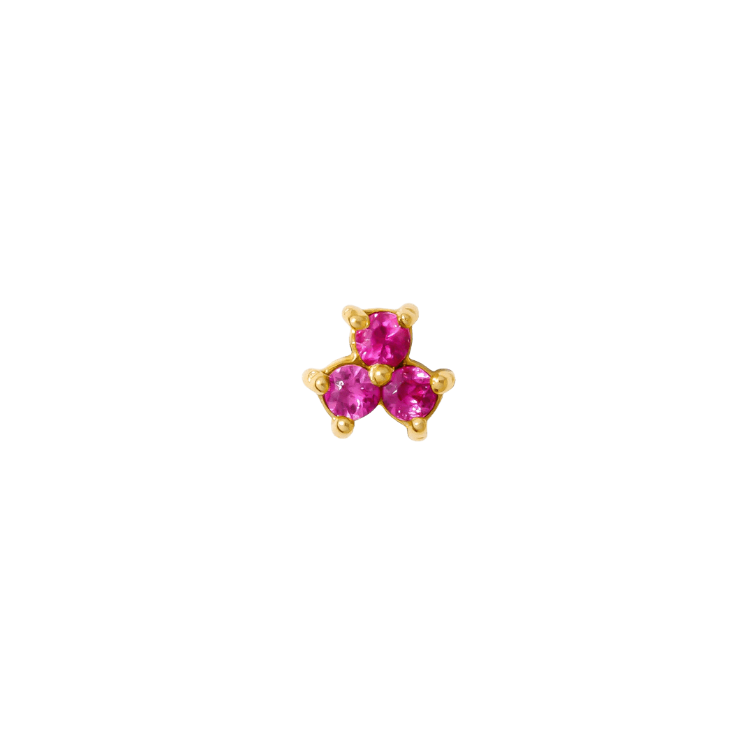 Vida – Birthstone Trio – 14K Gold Threadless End - piercing - zone.com