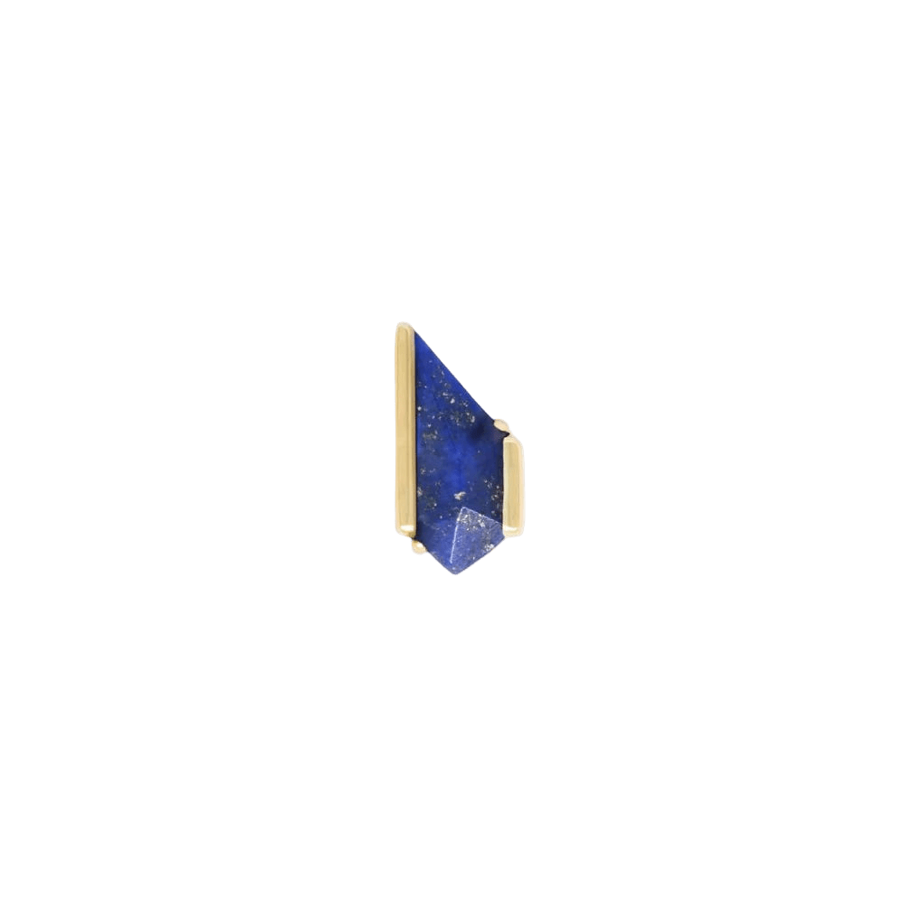 Vinyl – Lapis Lazuli – 14K Gold Threadless End - piercing - zone.com