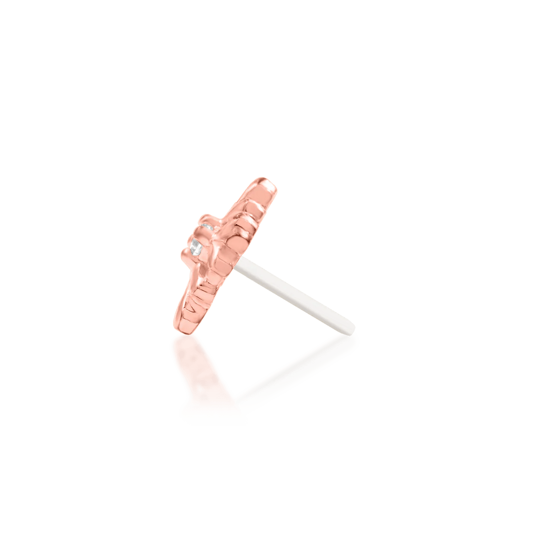 Vira – White CZ Four - Point – 14K Gold Threadless End - piercing - zone.com