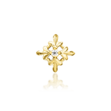 Vira – White CZ Four - Point – 14K Gold Threadless End - piercing - zone.com