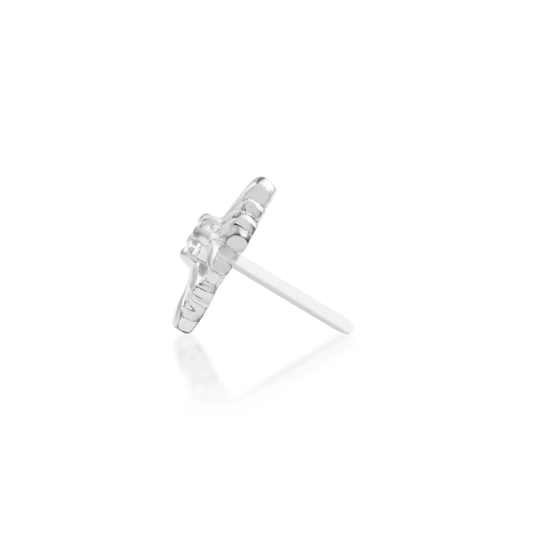 Vira – White CZ Four - Point – 14K Gold Threadless End - piercing - zone.com