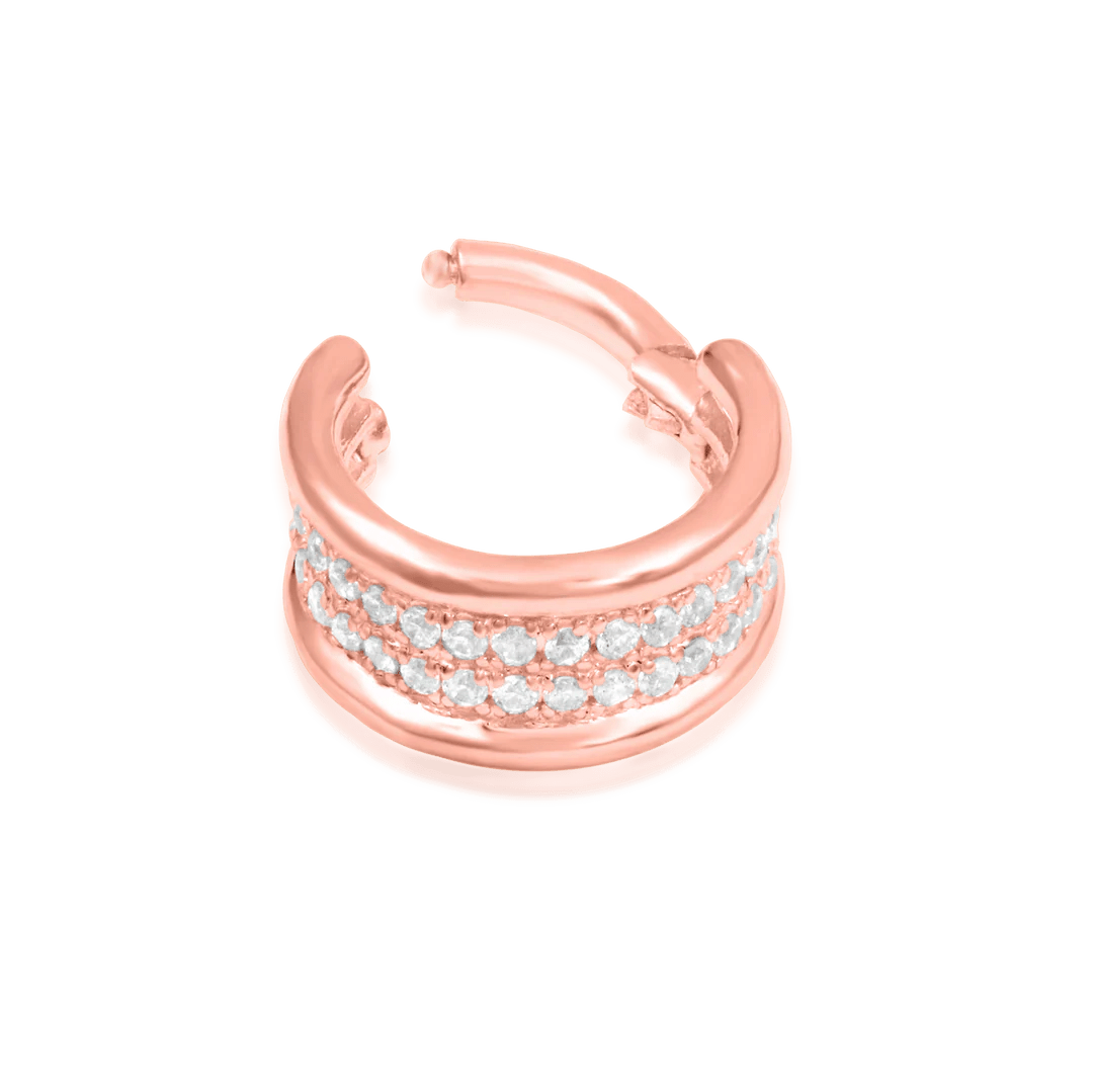 Vivienne – 40 CZ Contour – 14K Gold Clicker Ring - piercing - zone.com
