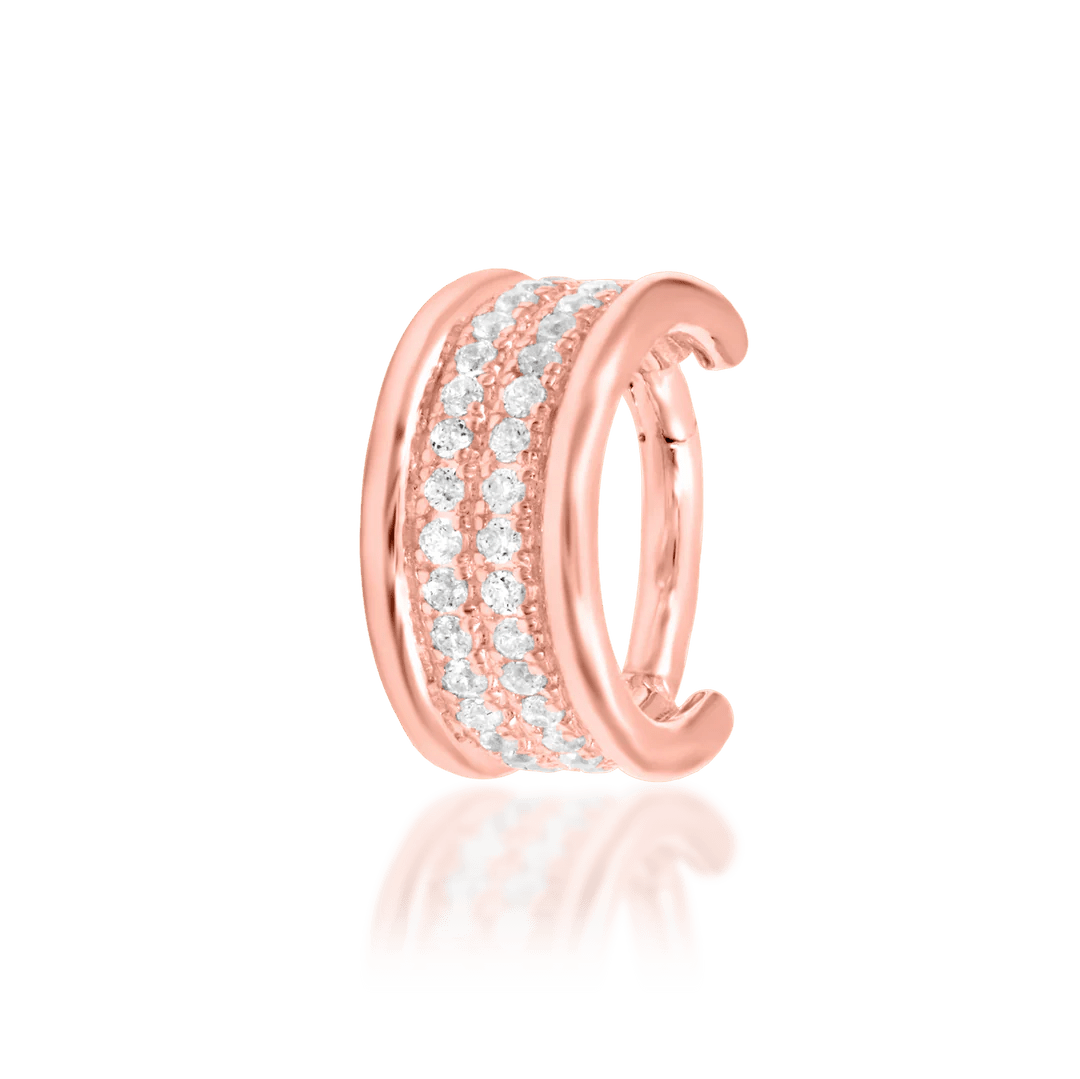 Vivienne – 40 CZ Contour – 14K Gold Clicker Ring - piercing - zone.com