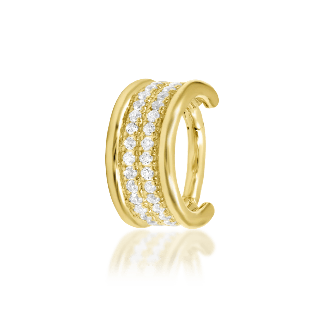Vivienne – 40 CZ Contour – 14K Gold Clicker Ring - piercing - zone.com