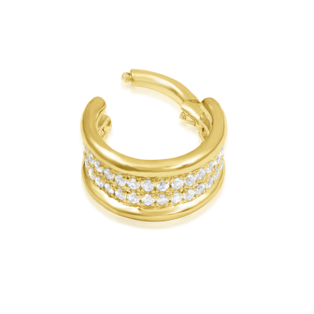 Vivienne – 40 CZ Contour – 14K Gold Clicker Ring - piercing - zone.com