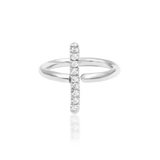 Xaven – White CZ Arc – 14K Gold Seam Ring - piercing - zone.com