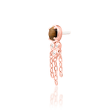 Zuri – Tiger Eye & CZ Drop – 14K Gold Threadless End - piercing - zone.com