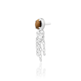 Zuri – Tiger Eye & CZ Drop – 14K Gold Threadless End - piercing - zone.com