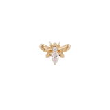 Bee Chic 14K Gold Threadless End with CZ – Front View