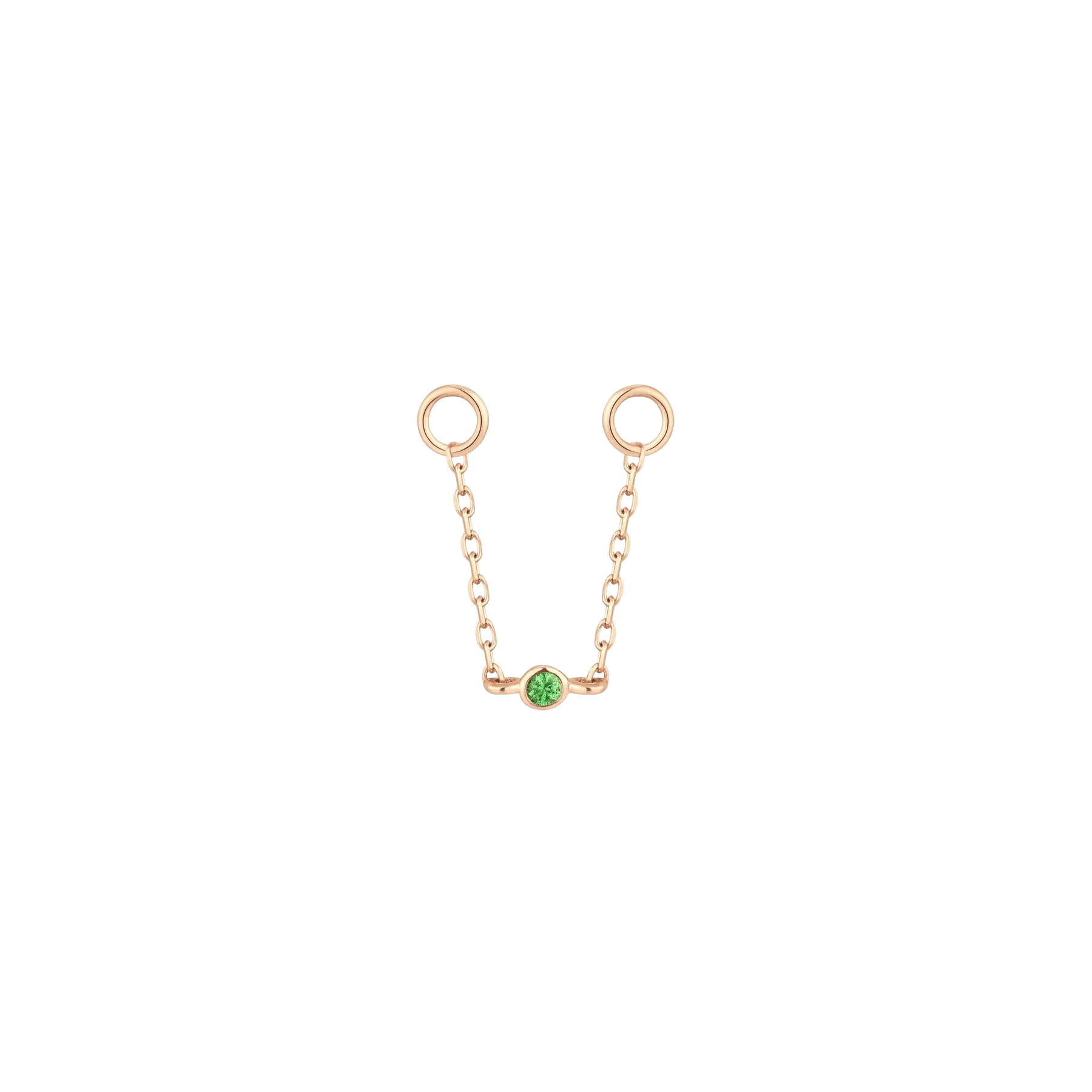 Connector Chain with Tsavorite Gem on White Background