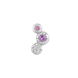 DIG IT - AMETHYST + PINK SAPPHIRE + WHITE TOPAZ - THREADLESS END piercing-zone.com