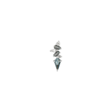 London Blue Topaz, White Topaz & CZ Cluster on Mixt End – Close-Up