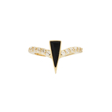 MIKAH - BLACK SPINEL + CZ - SOLID 14KT GOLD CLICKER piercing-zone.com
