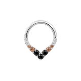 Model Wearing Clicker in Lobe – Paired with Bold Stack