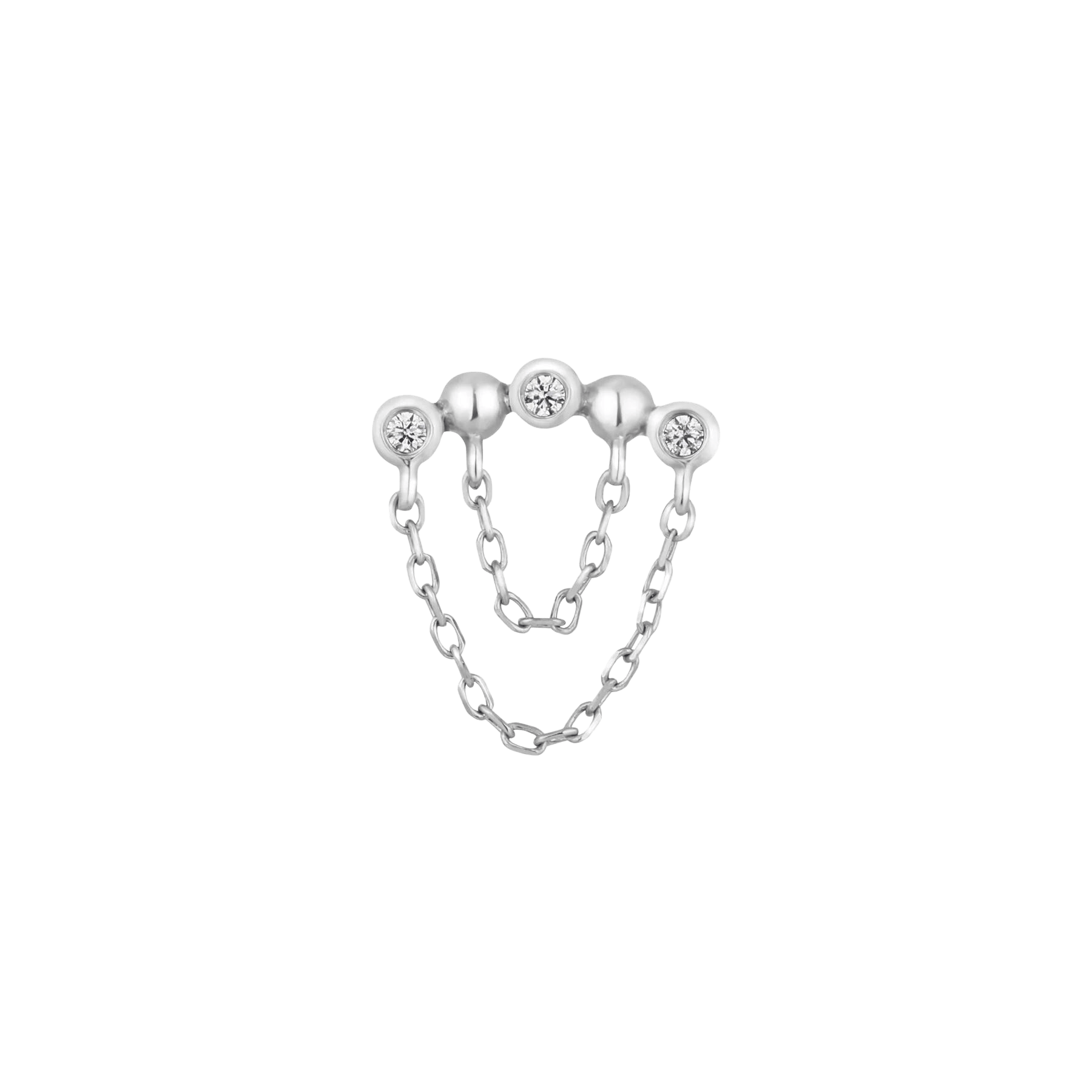 Rumors Threadless End in Lobe Piercing with Minimalist Stack