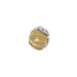 Vision Threadless End with Rutilated Quartz Gemstone and White Topaz for Conch Piercing