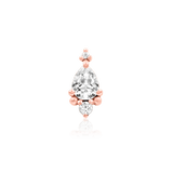 Amelia 14K Gold Threadless End with CZ Pear Trio – Front View