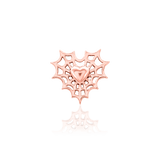 Polished Heart with Web Detail in Gold – Close-Up