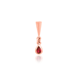Mini Stake with Dangling Blood Red CZ – Close-Up