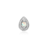 Model Wearing Pear Opal End in Tragus Piercing – Vintage-Inspired Styling