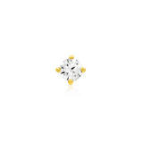 4 Prong-Set CZ 14K Gold Threadless End – Front View