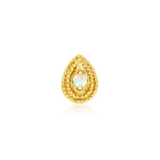 Pear Opal Double Millgrain 14K Gold Threadless End – Front View