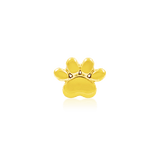 Solid Gold Dog Paw 14K Threadless End – Front View