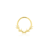 Raven Seam Ring Styled in Helix Piercing with Coordinated Jewelry