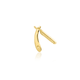 STRAIGHT RAZOR 14K GOLD  - THREADLESS END piercing-zone.com
