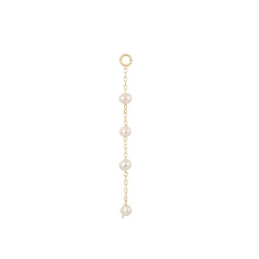 4 BEAD PEARL CHARM - SOLID 14KT GOLD piercing-zone.com