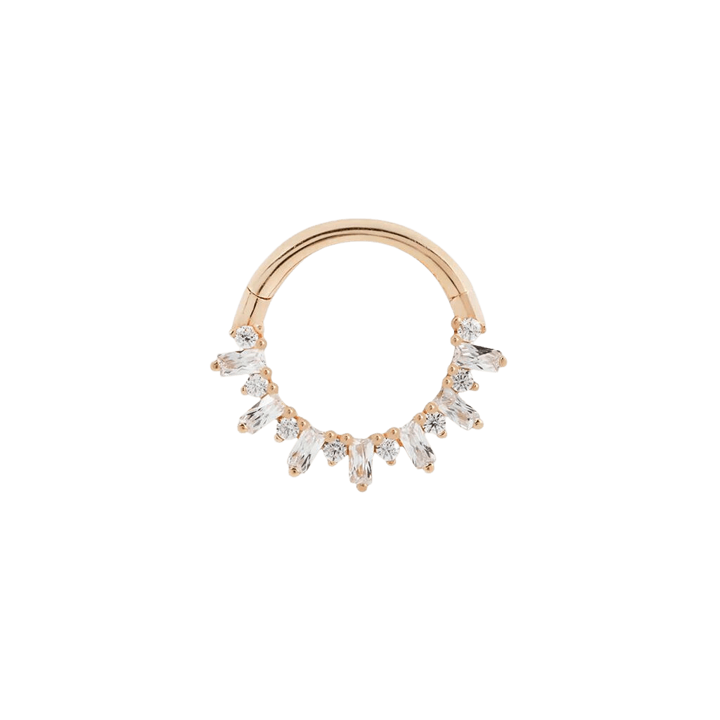 UNFORGETTABLE - CZ - SOLID 14KT GOLD CLICKER piercing-zone.com