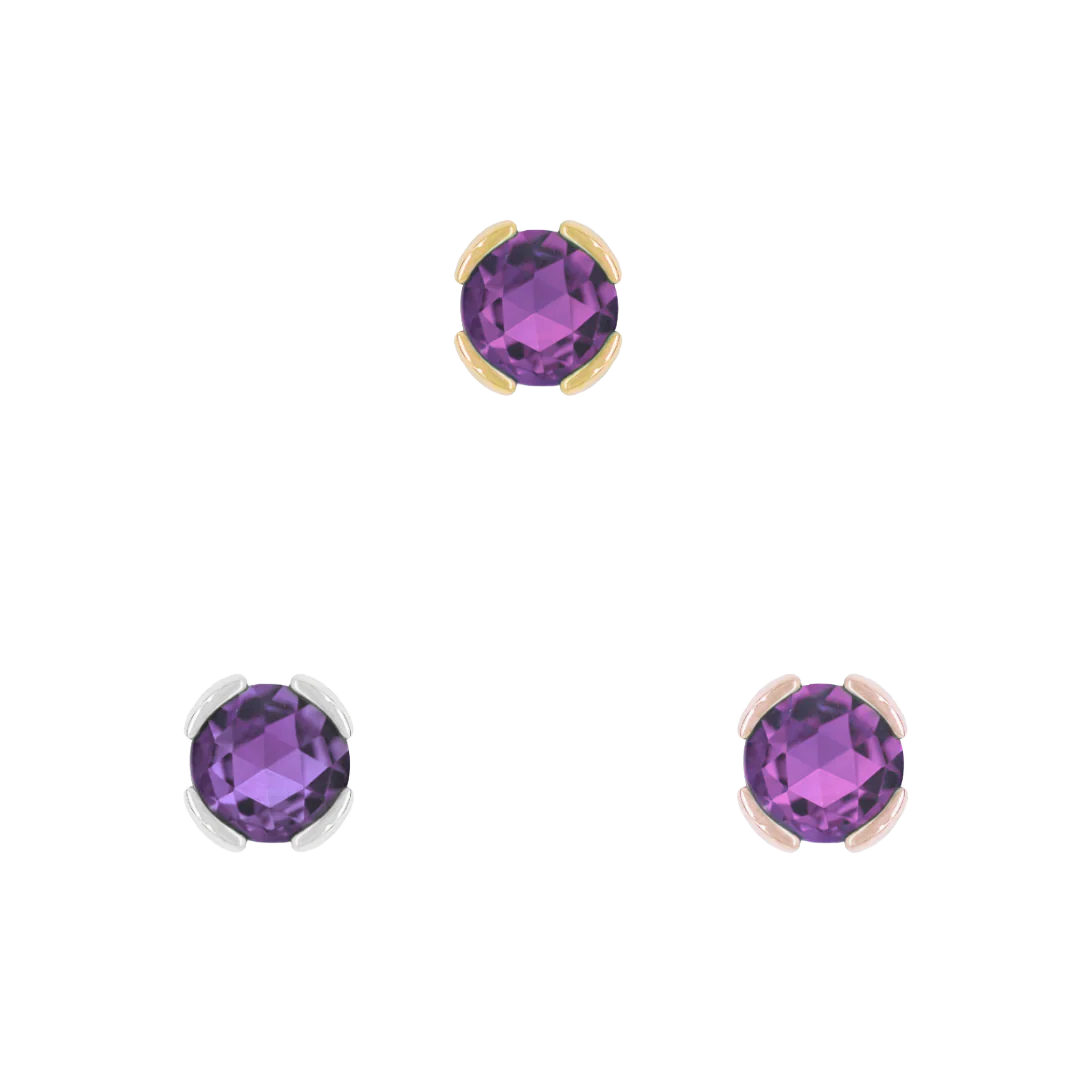 Peekaboo – 14K Gold Amethyst Threadless End