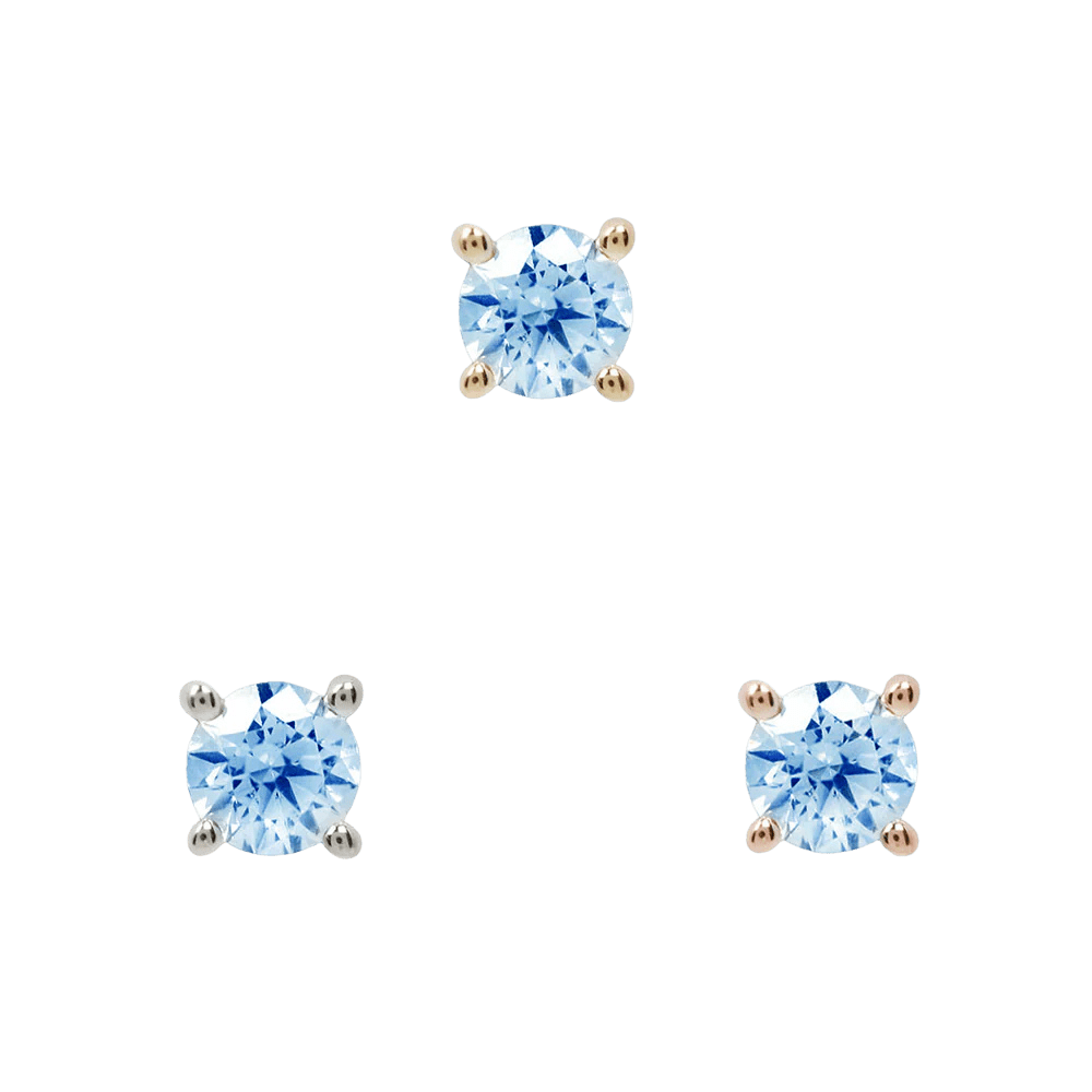 London Blue Topaz Prong – 14K Gold Threadless End