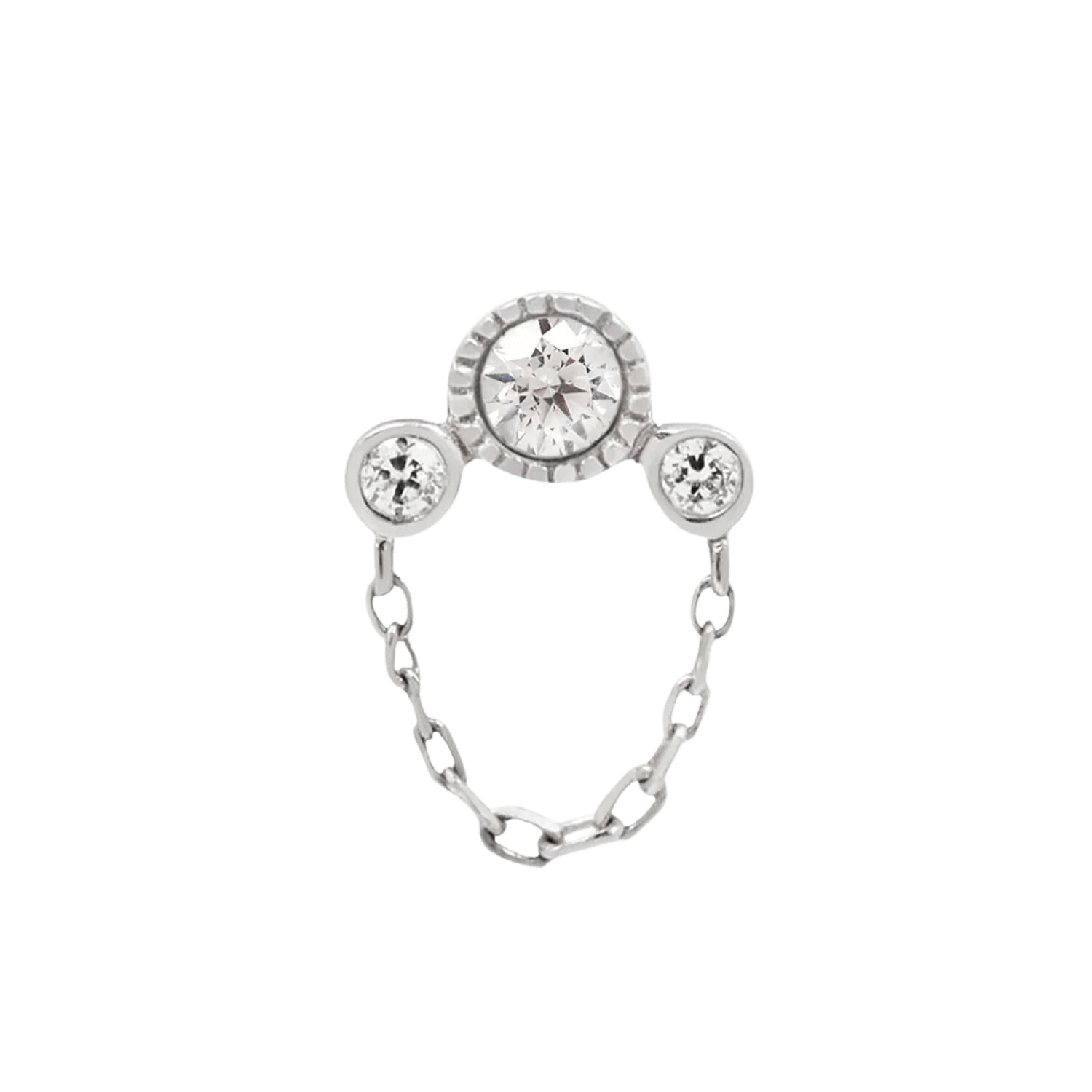 HALSTON CZ + CHAIN - THREADLESS END piercing-zone.com
