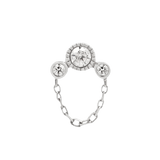 HALSTON CZ + CHAIN - THREADLESS END piercing-zone.com
