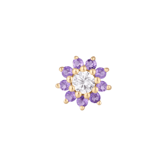 Eloise - Amethyst + CZ - Threadless End