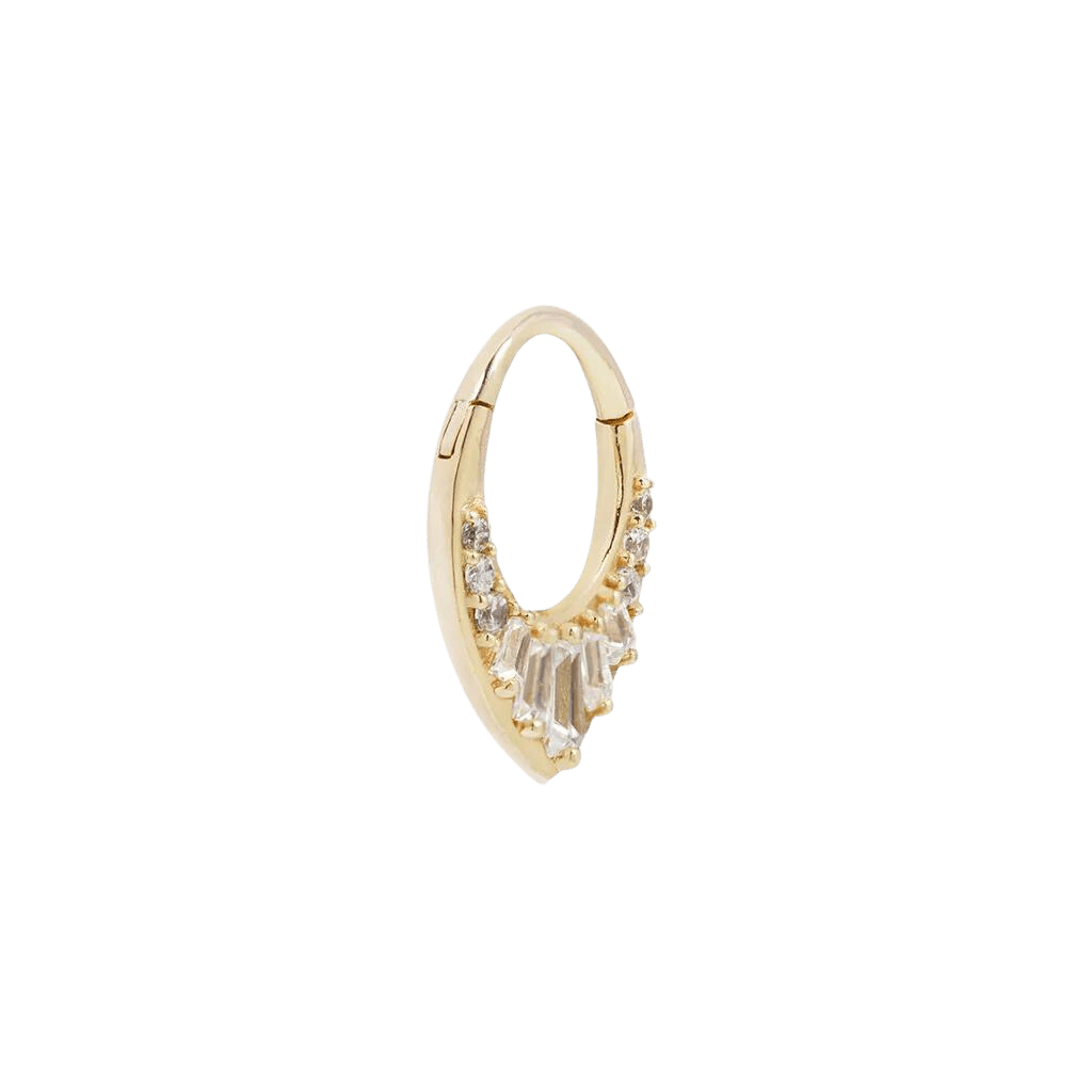 PRISM - CZ - SOLID 14KT GOLD CLICKER piercing-zone.com