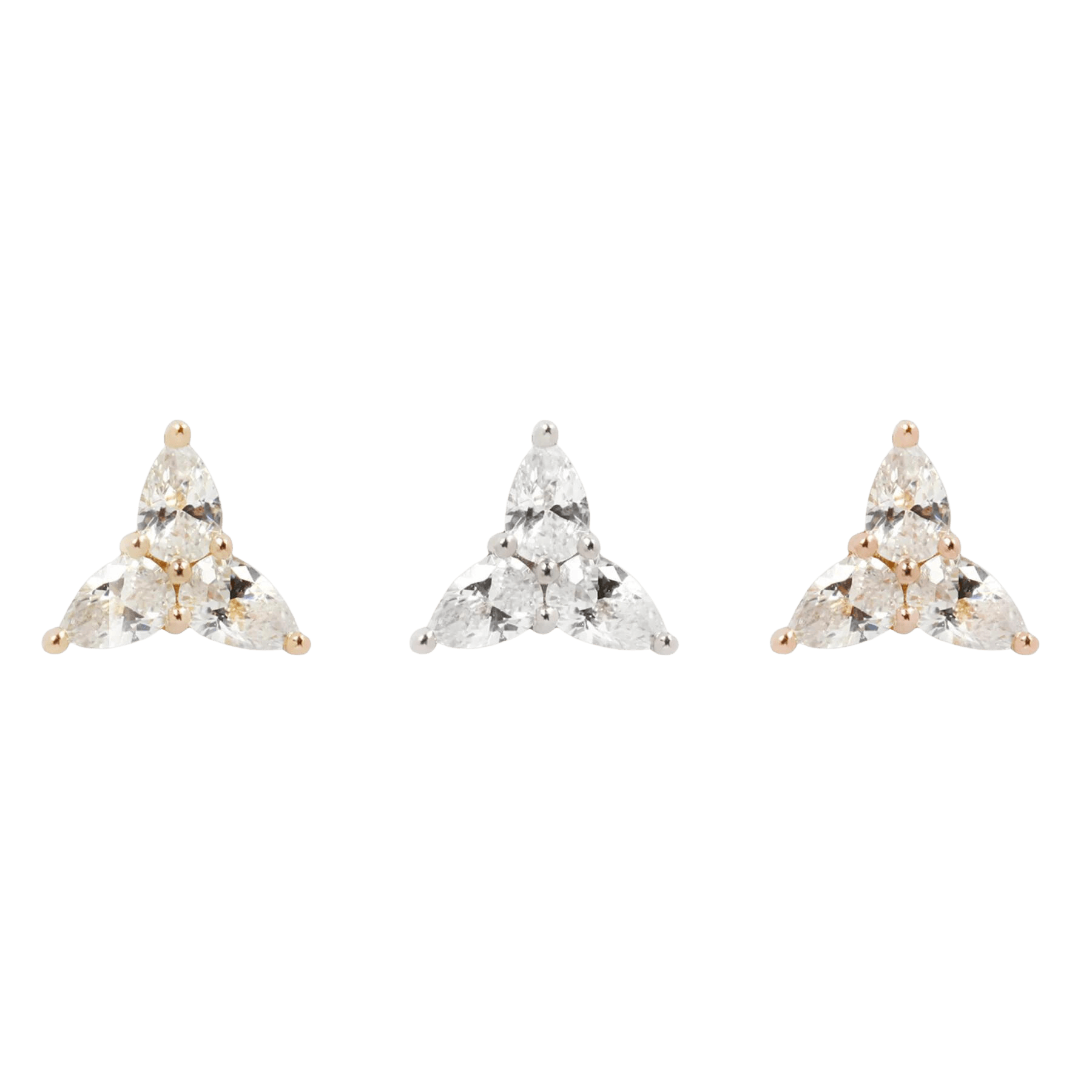 3 LITTLE PEARS - CZ - THREADLESS END piercing-zone.com