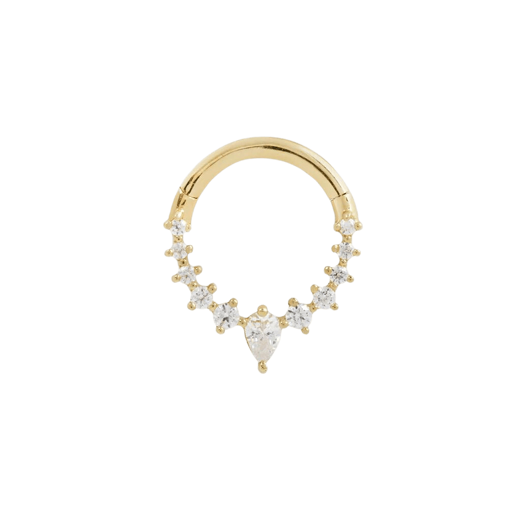ATHENA - SWAROVSKI CZ - GOLD CLICKER piercing-zone.com