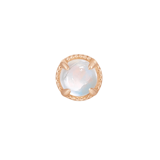 Manifest Threadless End – 14K Gold Rainbow Moonstone