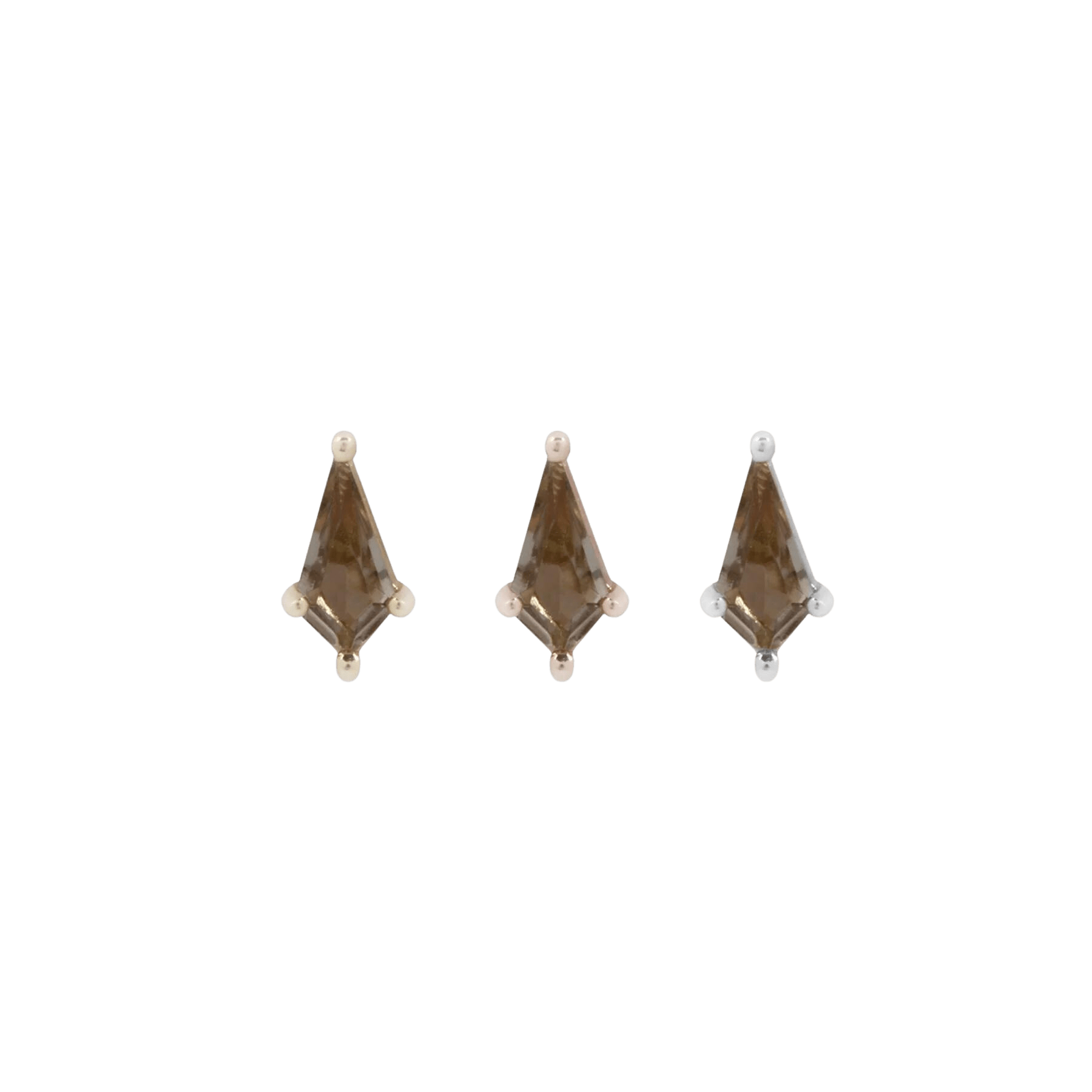 MINI SOHO - KITE CUT SMOKEY QUARTZ - THREADLESS END piercing-zone.com